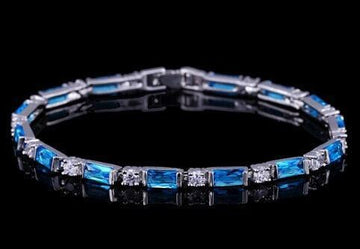 SUPERB Fashion AAA+ Cubic Zirconia Simulated Diamonds Charming Lovely Red Green Blue Tennis Bracelets - The Jewellery Supermarket